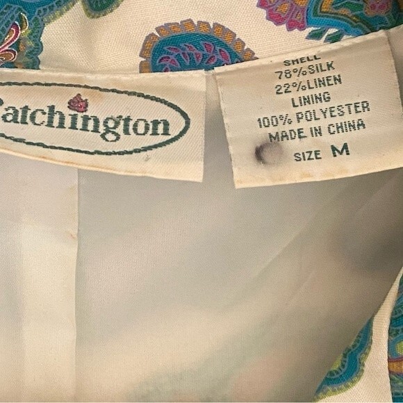 Patchington - Silk/Linen Paisley Print Jacket - Women's size M - Picture 4 of 7